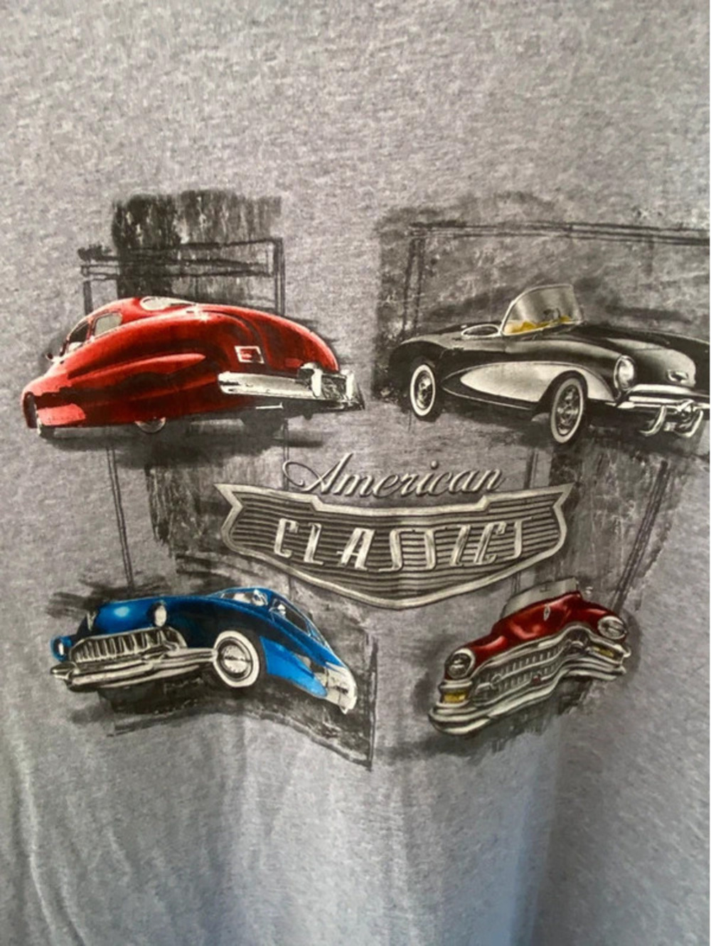 Lifestyle Classics Shirt Mens XL Gray American Classics Cars Graphic Retro Tee